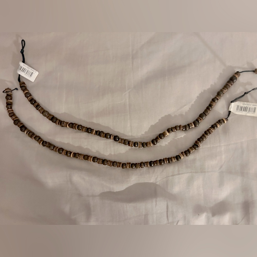 Hand Made wood beaded necklace “Unisex” beach style NWT